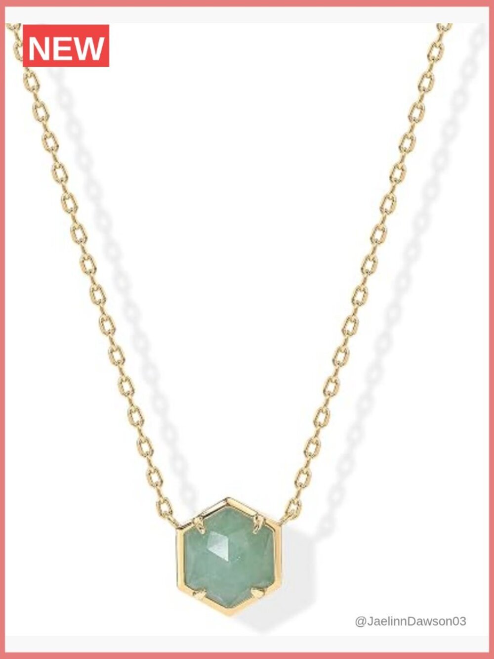 Green Fluorite Gemstone Pendant Necklace 16" Lobster Clasp Gold Plated